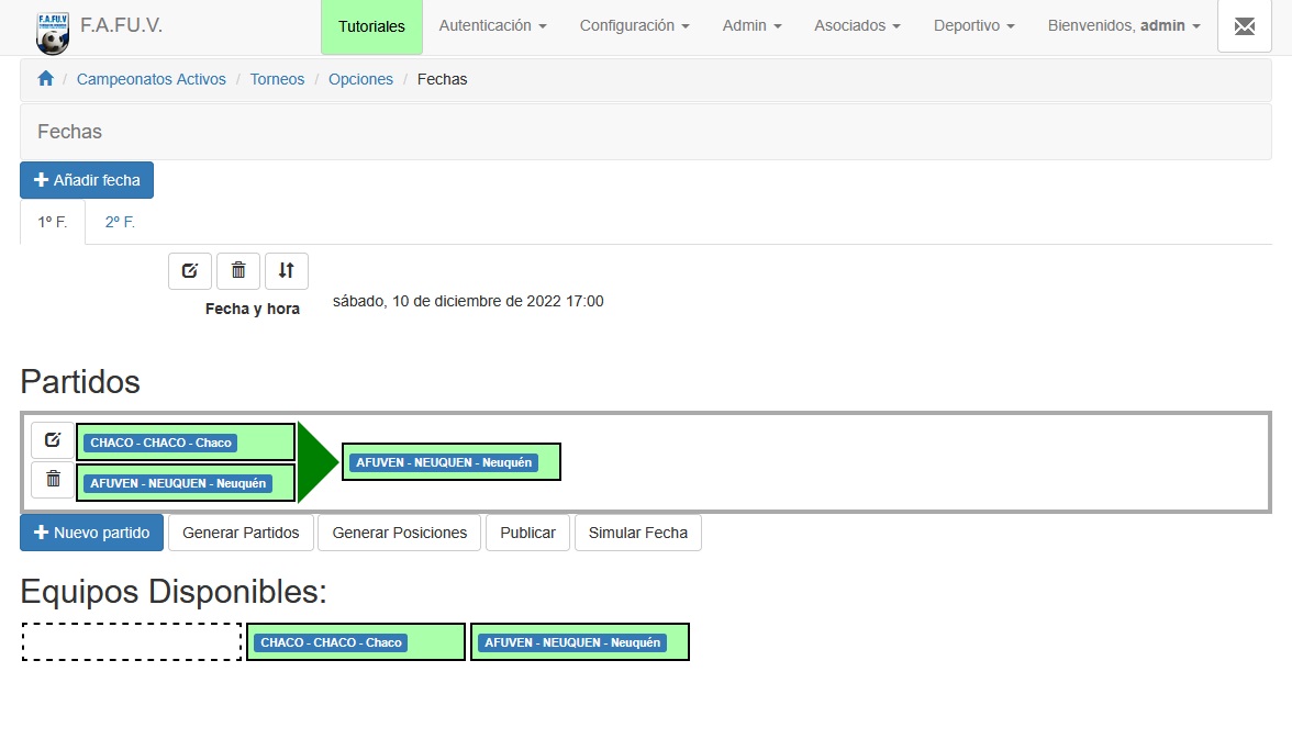 FAFUV — Sistema de Administración de Fútbol para Veteranos — imagen 4