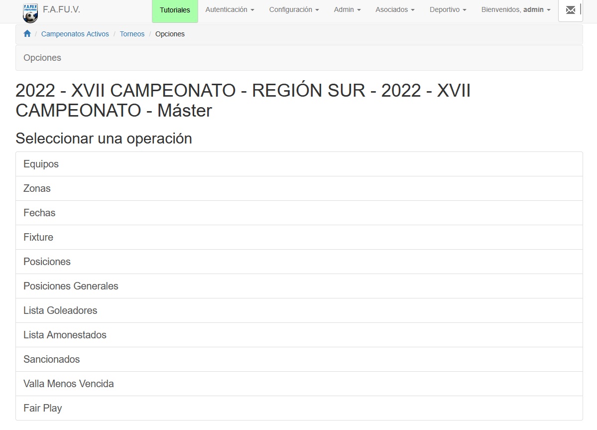 FAFUV — Sistema de Administración de Fútbol para Veteranos — imagen 7